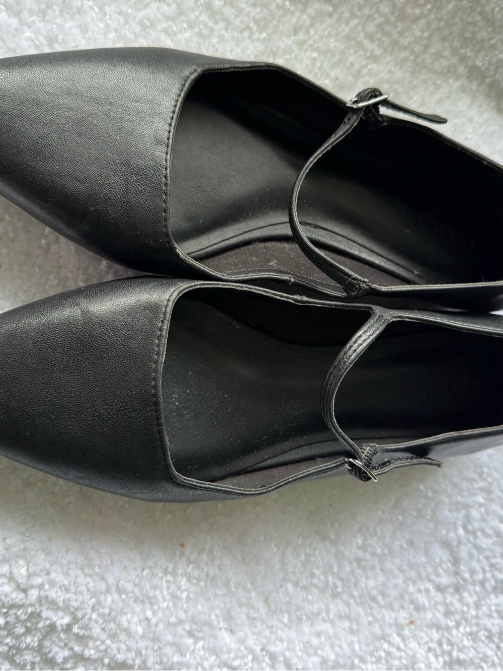 Classic Black Pointed Mary Jane Flats